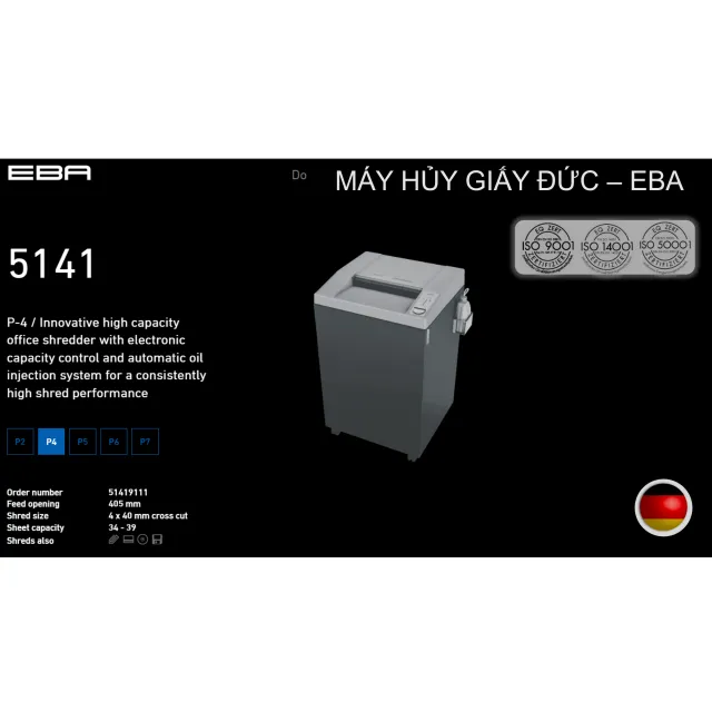 MÁY HỦY TÀI LIỆU EBA 5141